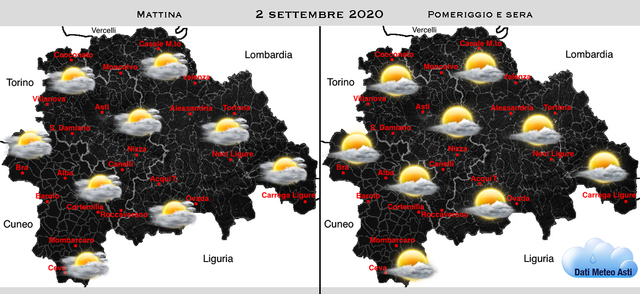 Più instabile con qualche rovescio e massime in calo | Previsioni meteo 2 settembre 2020