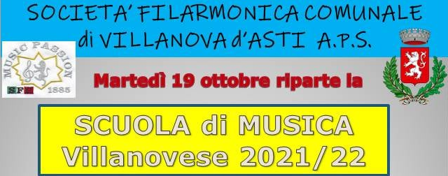 Riparte la scuola di musica villanovese: scopri i corsi della Società Filarmonica Comunale di Villanova d'Asti APS