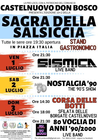 Castelnuovo Don Bosco | Sagra della Salsiccia (edizione 2022)