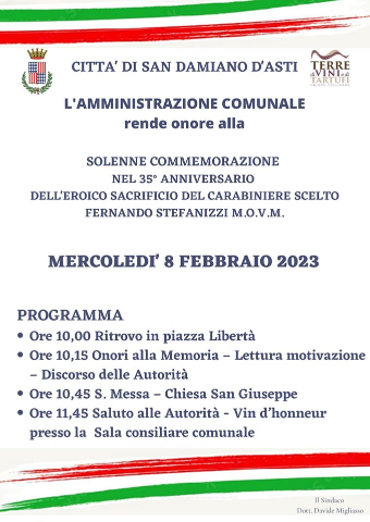 San Damiano d'Asti | Commemorazione carabiniere Fernando Stefanizzi