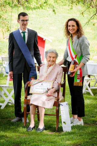 Mongardino festeggia la nonna centenaria del sindaco