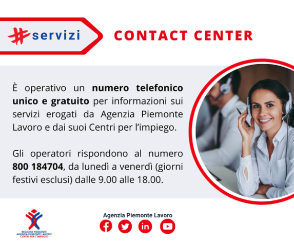 Nuovo contact center per l'Agenzia Piemonte Lavoro