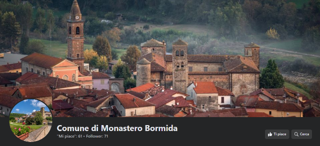 Nuova pagina Facebook per il Comune di Monastero Bormida