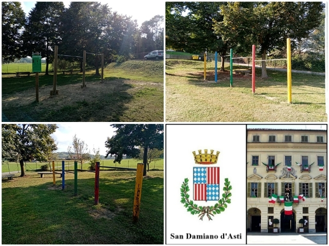 San Damiano d'Asti: ristrutturate le attrezzature sportive nel parco giochi di via Pero