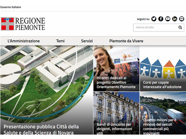 Il nuovo portale della Regione Piemonte è on line