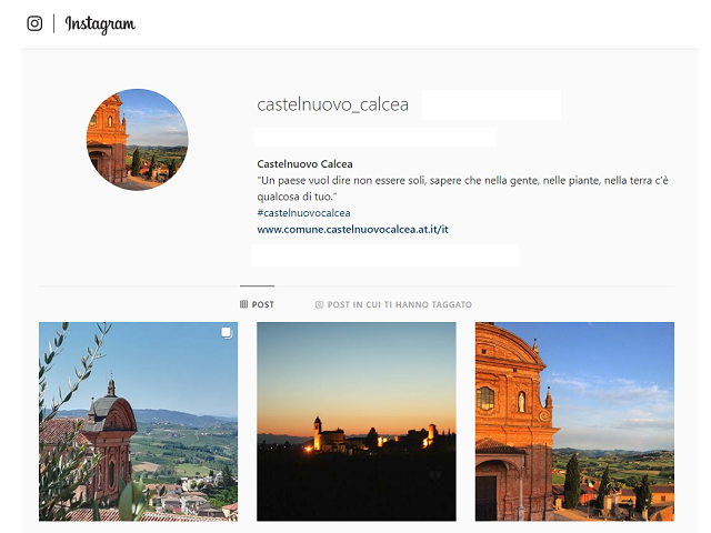 Il Comune di Castelnuovo Calcea approda su Instagram